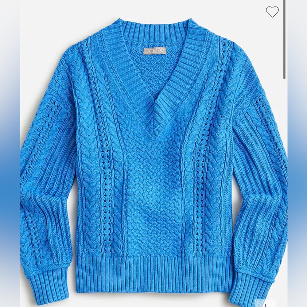 Jcrew Cotton cable-knit V-neck pullover